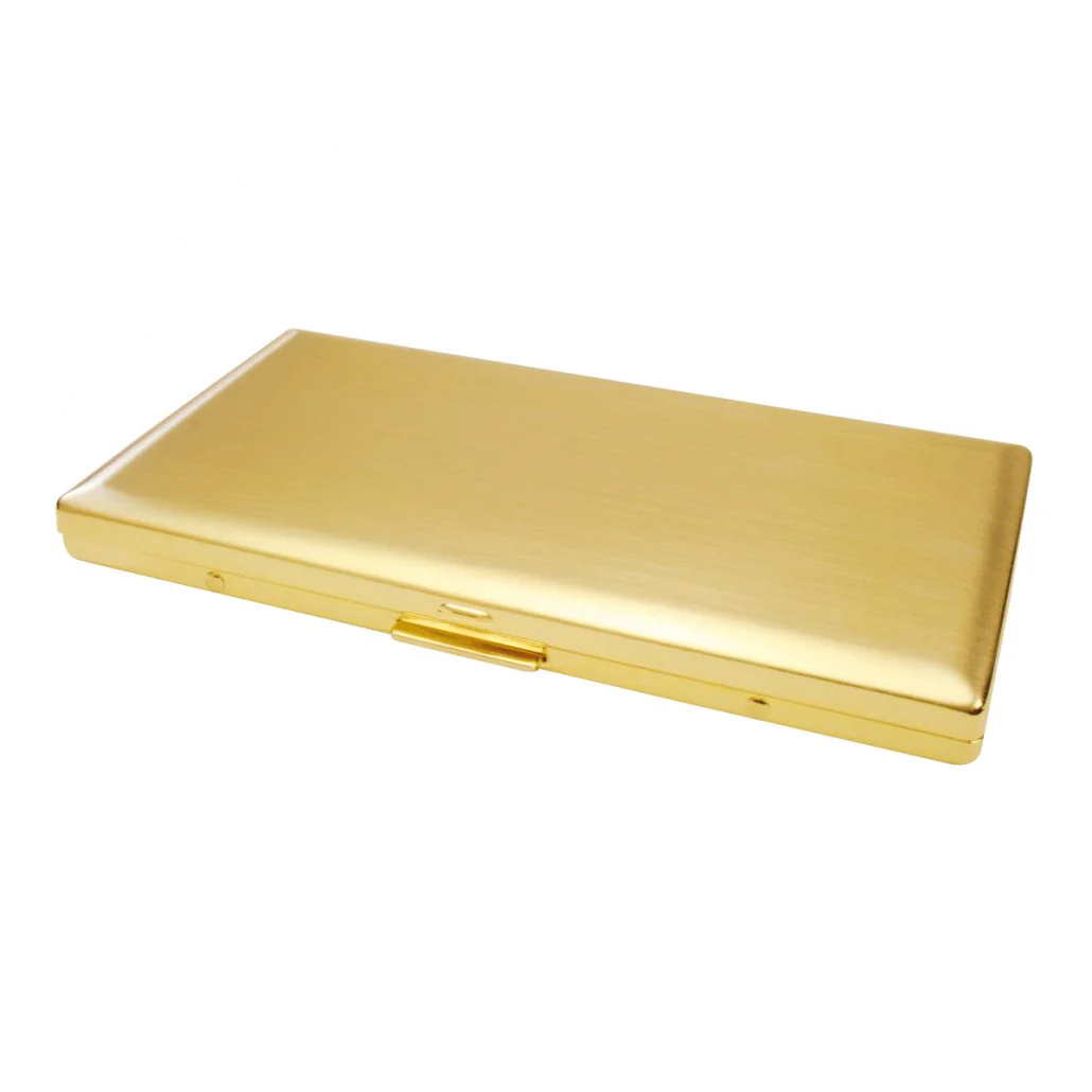 Lily Slim Cigarette Case in Gold Satin