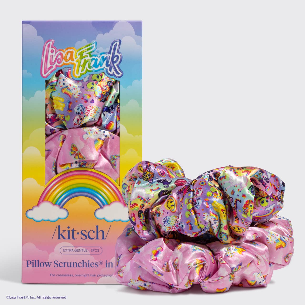 Lisa Frank X Kitsch Satin Pillow Scrunchies® in the Fantastic World of Lisa Frank