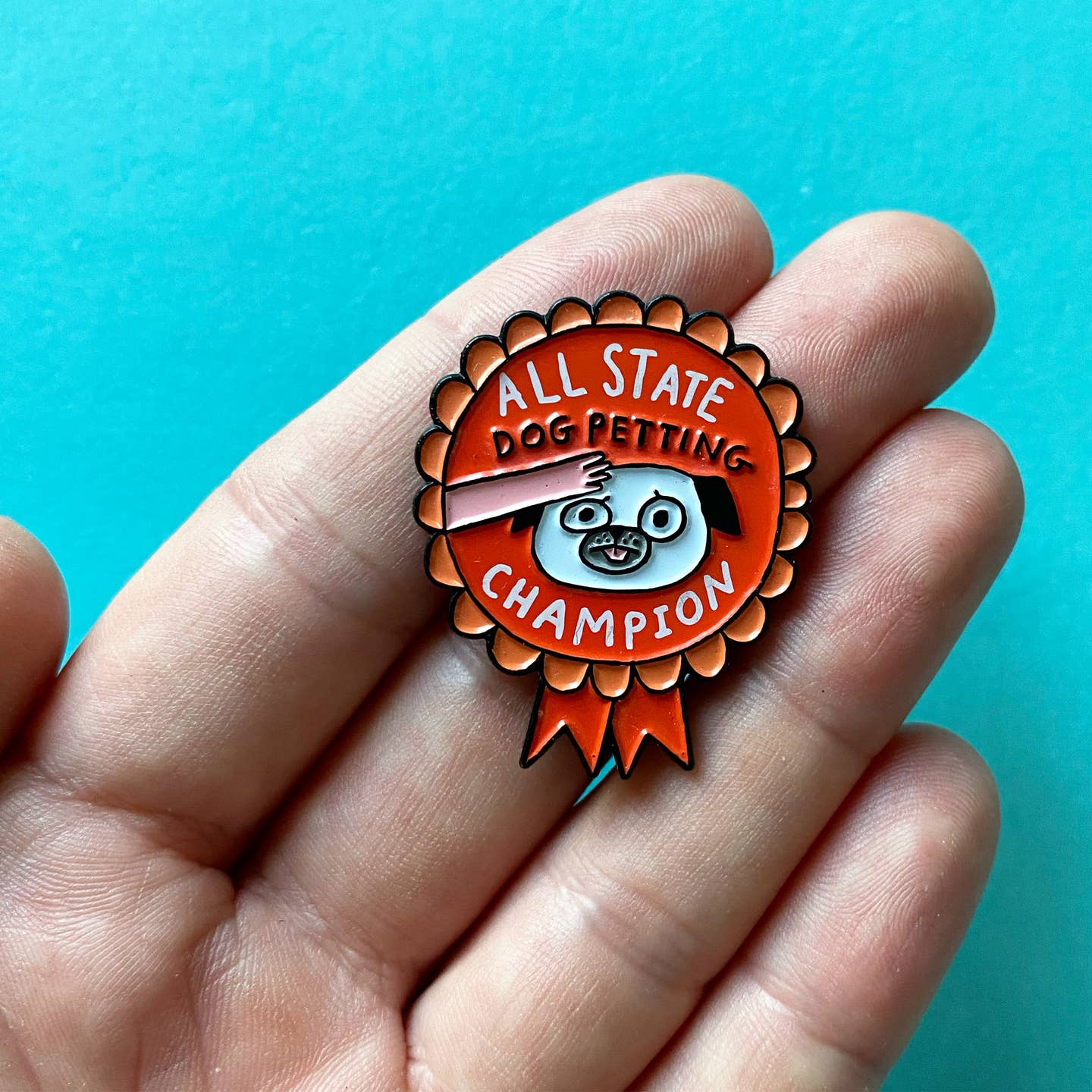 Dog Petting Champion Enamel Pin - Image 3