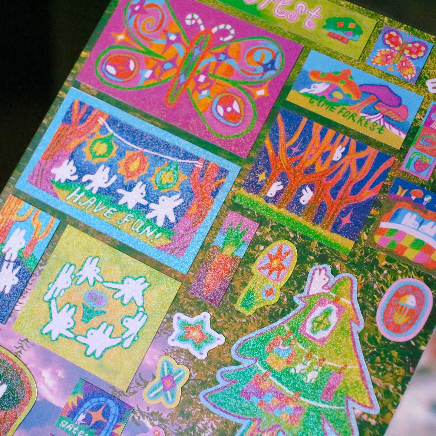 'Magic Forest' A6 Glitter Sticker Sheet - Image 3