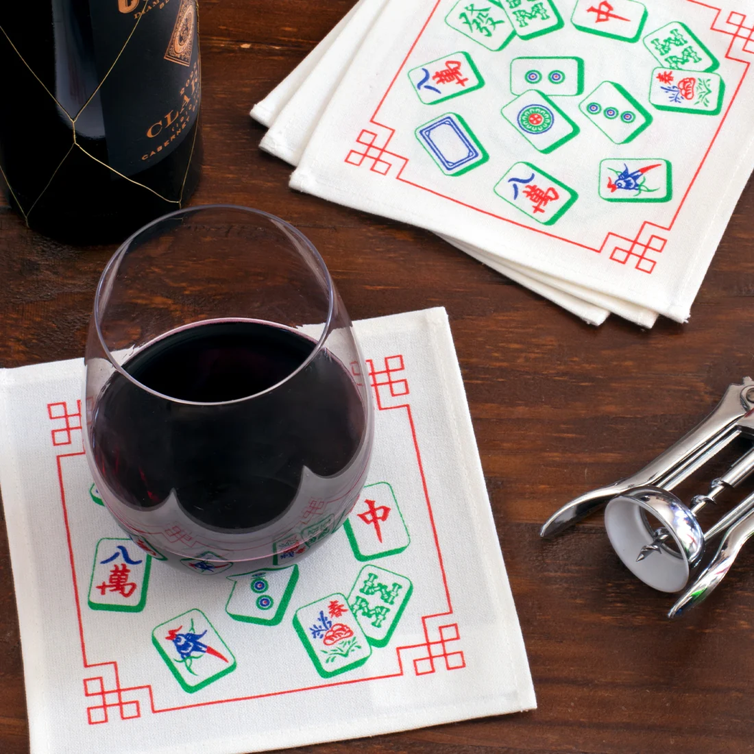 Mah Jong Tiles Cocktail Napkin Set - Image 2