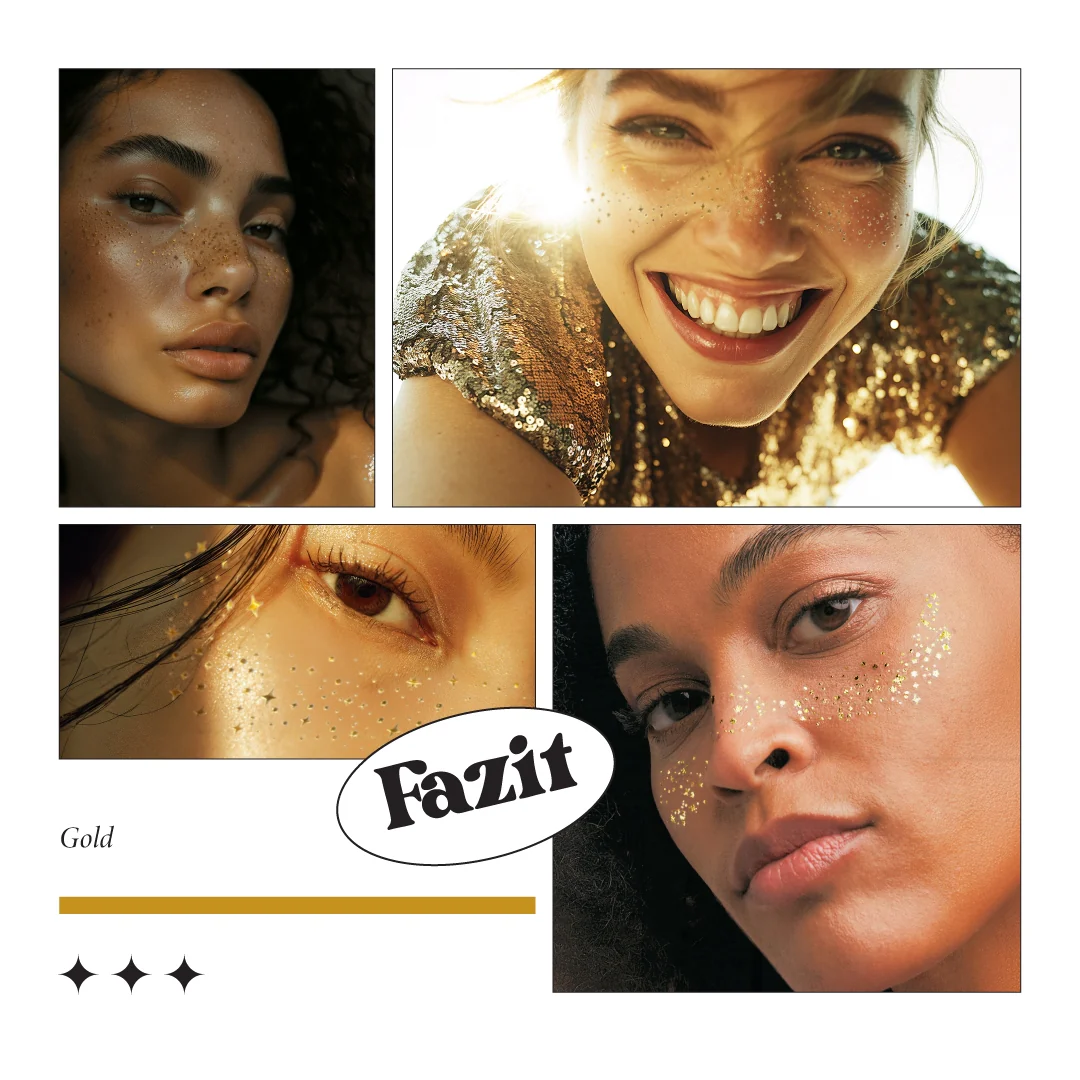 Gold Glitter Freckles Makeup Patches - Image 5