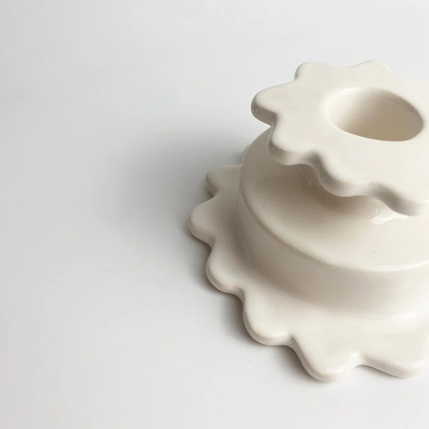Medium Candlestick Holder - White - Image 3