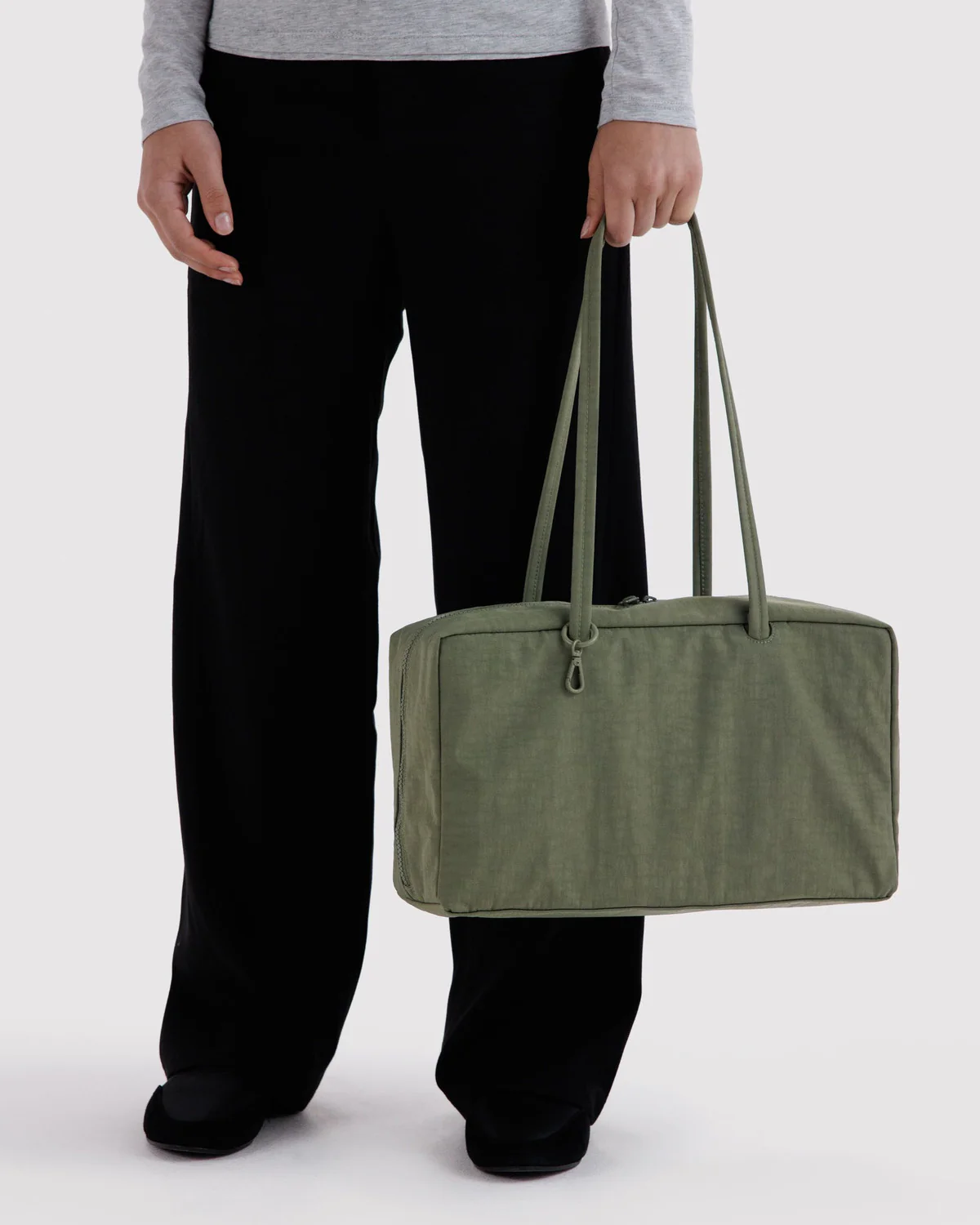 Medium Nylon Bowler Bag - Caper - Image 3