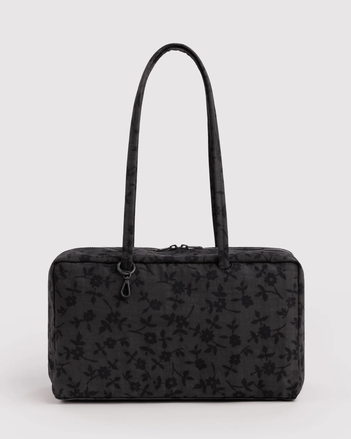 Medium Nylon Bowler Bag - Charcoal Ditsy Floral