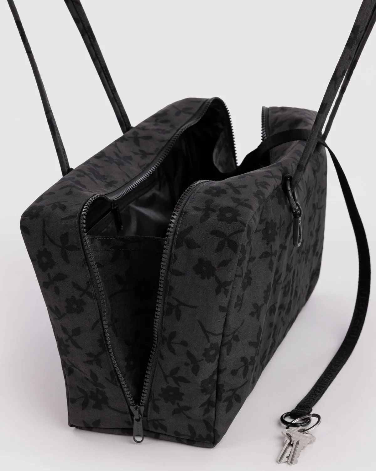 Medium Nylon Bowler Bag - Charcoal Ditsy Floral - Image 4