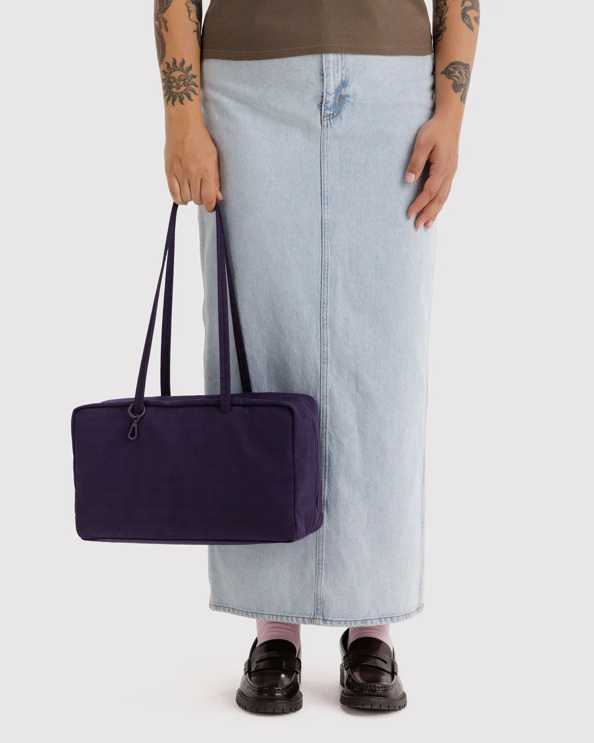 Medium Nylon Bowler Bag - Fig - Image 3