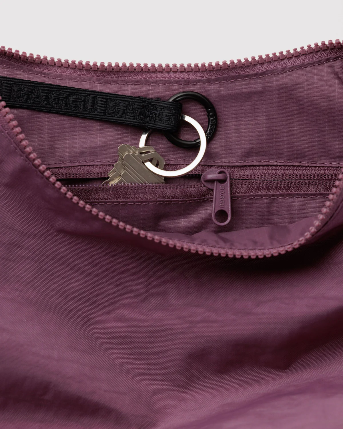 Medium Nylon Crescent Bag - Wild Plum - Image 3