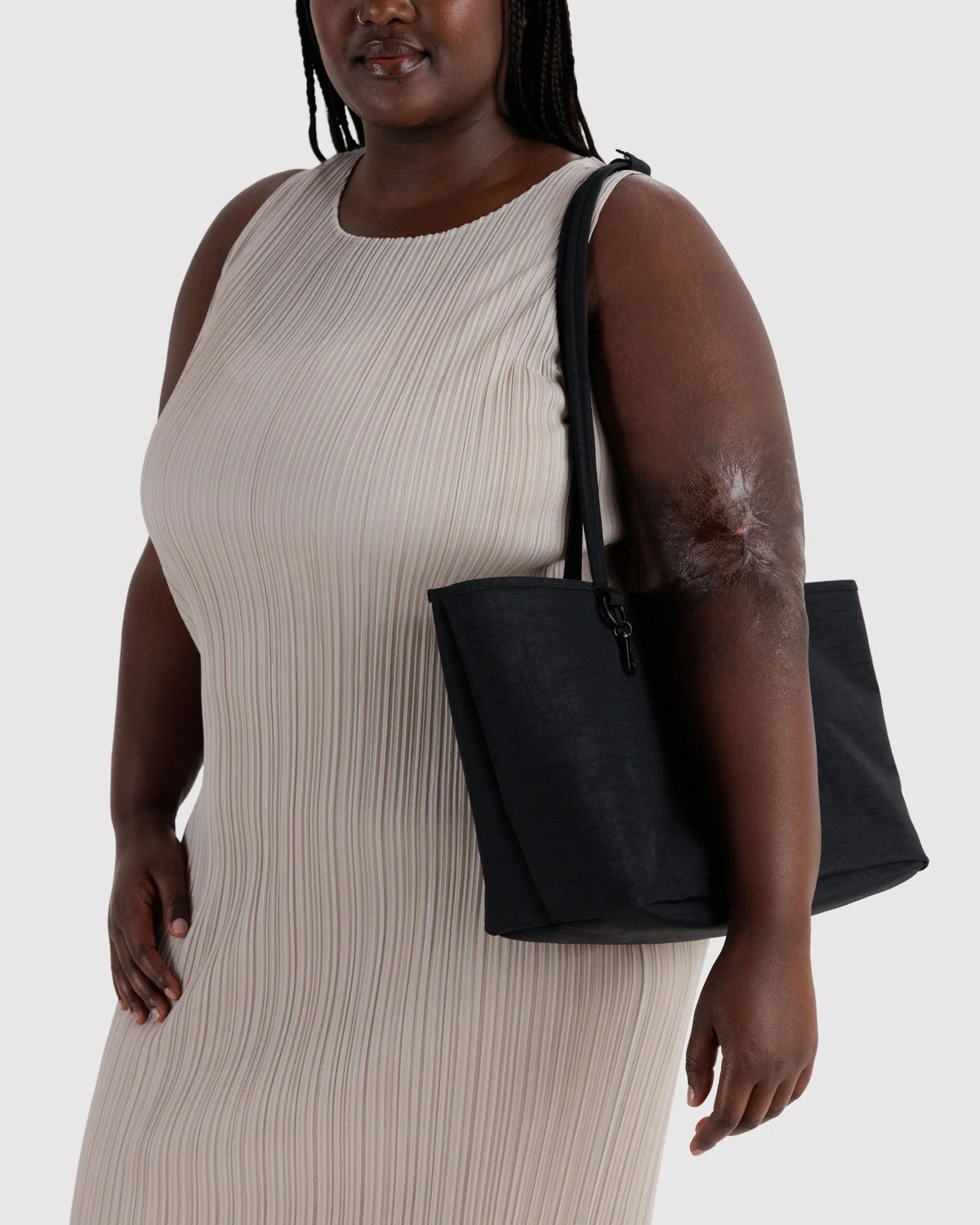 Medium Nylon Reversible Tote - Black Mix - Image 3