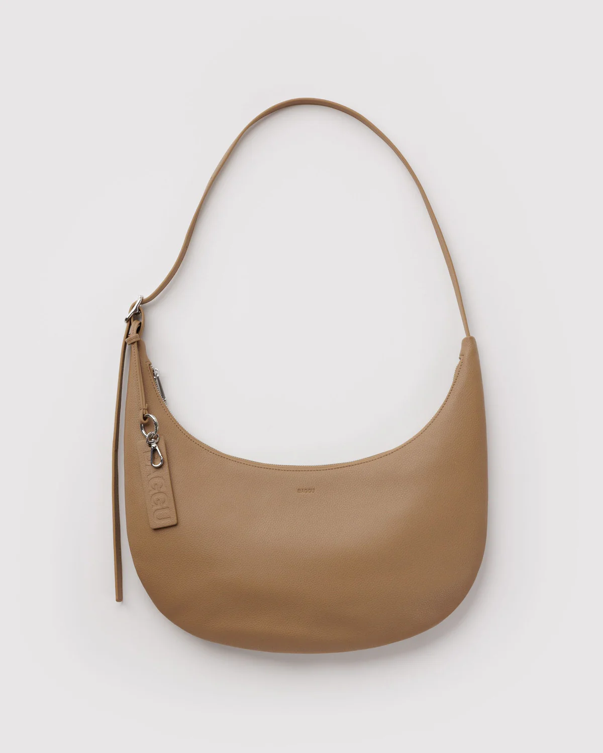 Medium Recycled Leather Flat Crescent - Dune