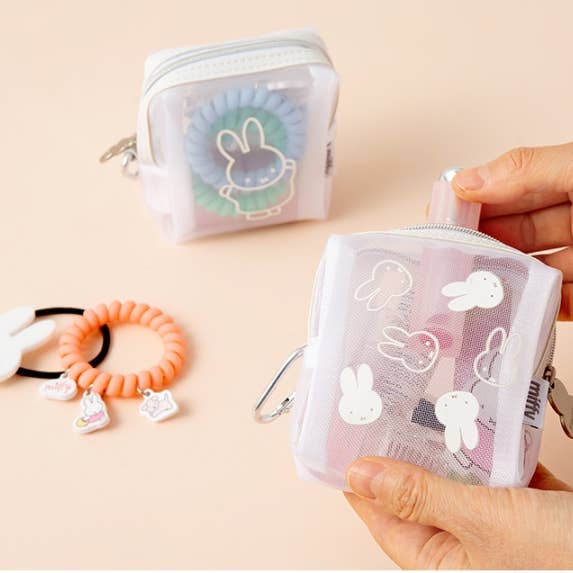 Miffy Mesh Zipper Pouch with Carabiner Clip - Image 2