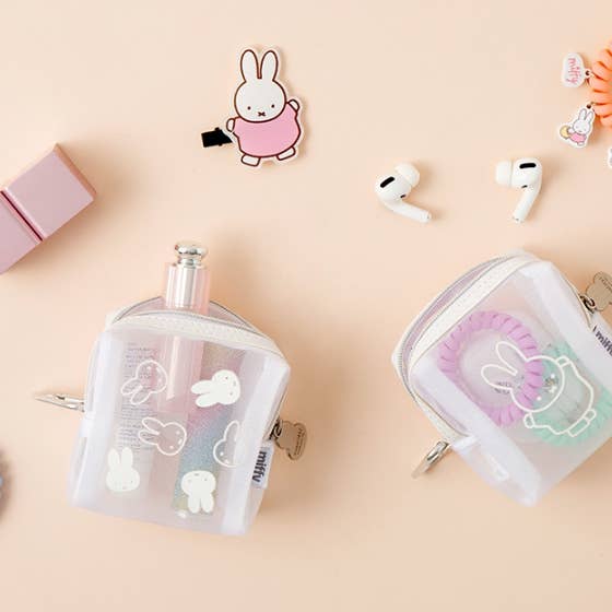 Miffy Mesh Zipper Pouch with Carabiner Clip - Image 3