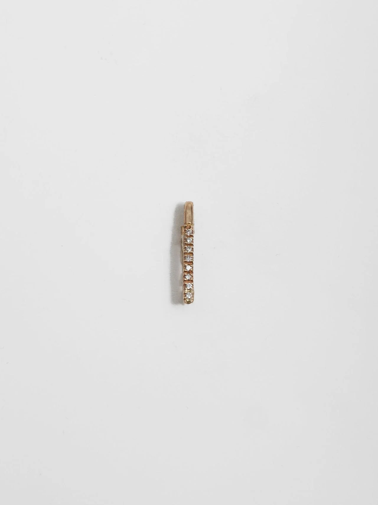 Mini Diamond Safety Pin Earring in 14k Gold - Image 2