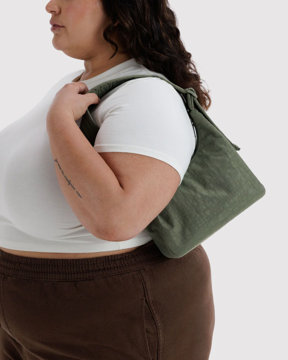 Mini Nylon Shoulder Bag - Caper - Image 2