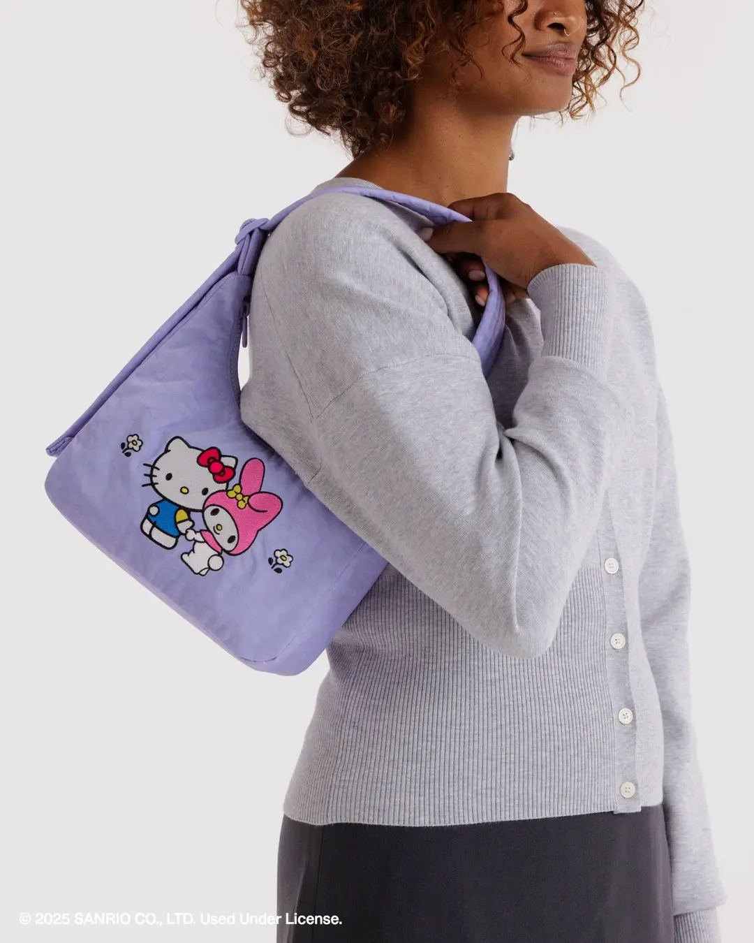 Mini Nylon Shoulder Bag - Embroidered Hello Kitty & My Melody - Image 2