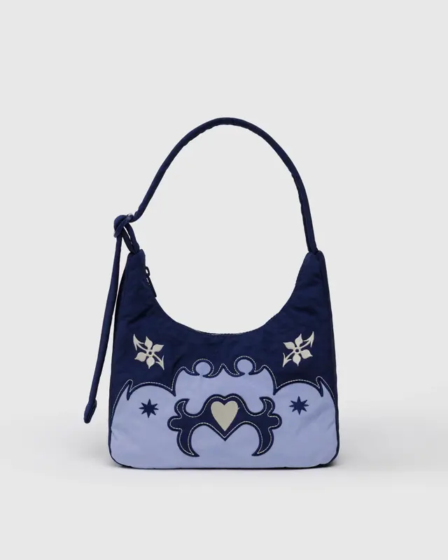 Mini Nylon Shoulder Bag - Western Appliqué