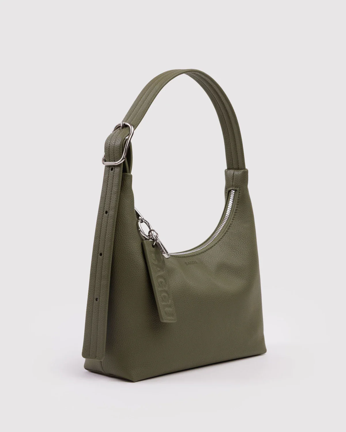 Mini Recycled Leather Shoulder Bag - Loden - Image 3