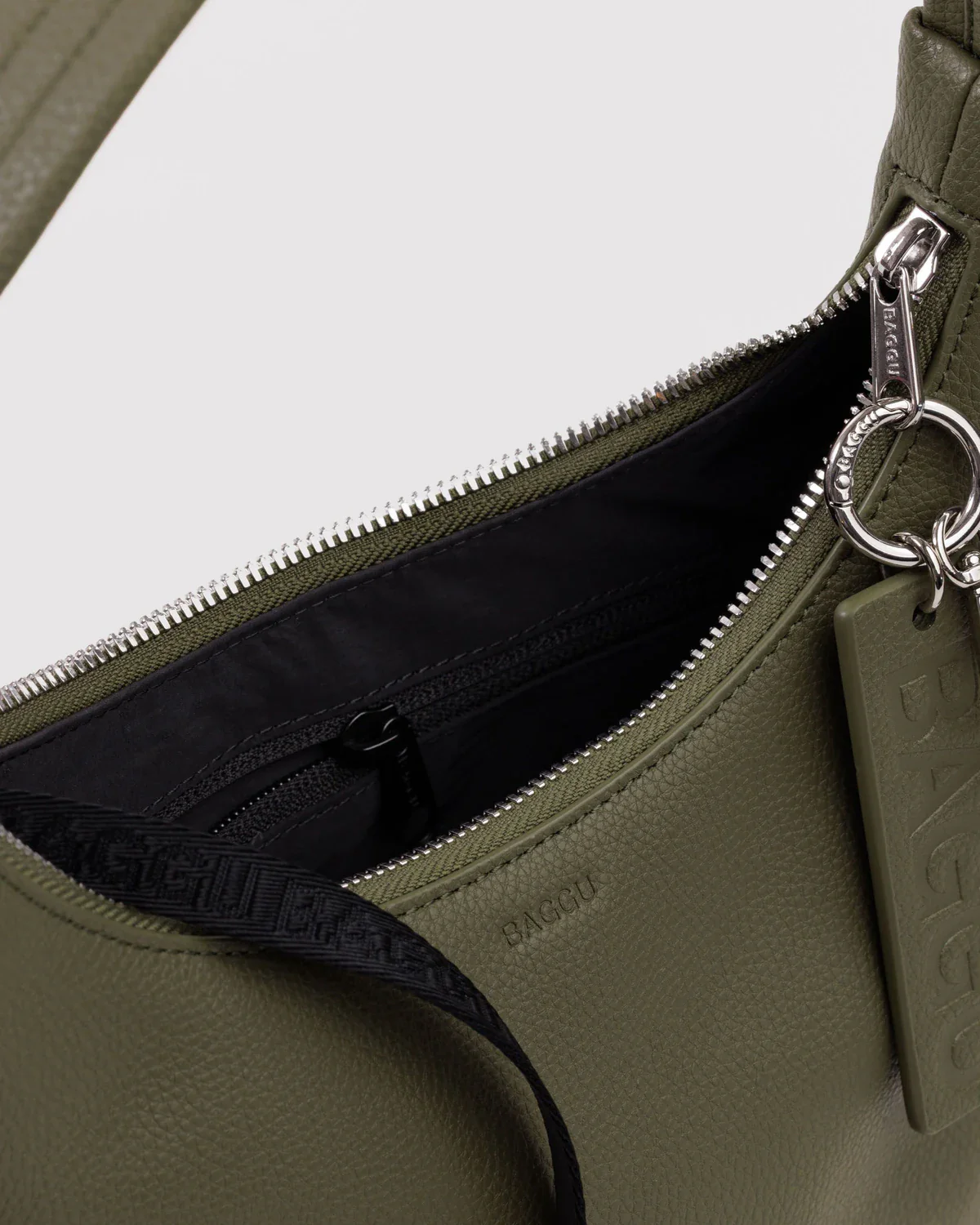 Mini Recycled Leather Shoulder Bag - Loden - Image 4