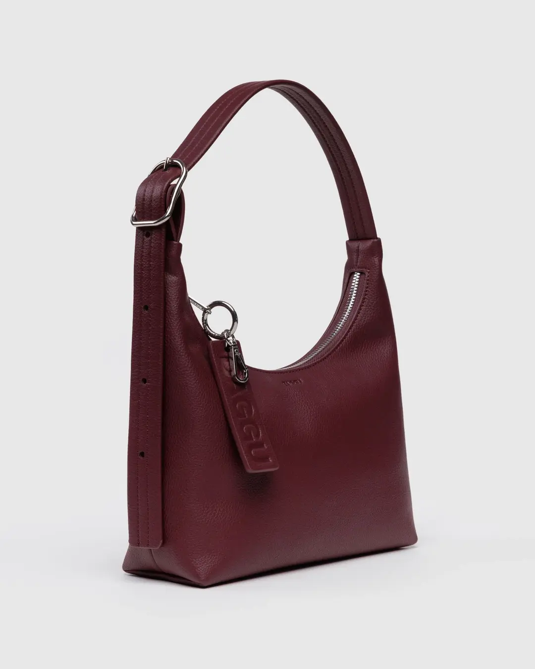 Mini Recycled Leather Shoulder Bag - Mahogany - Image 4
