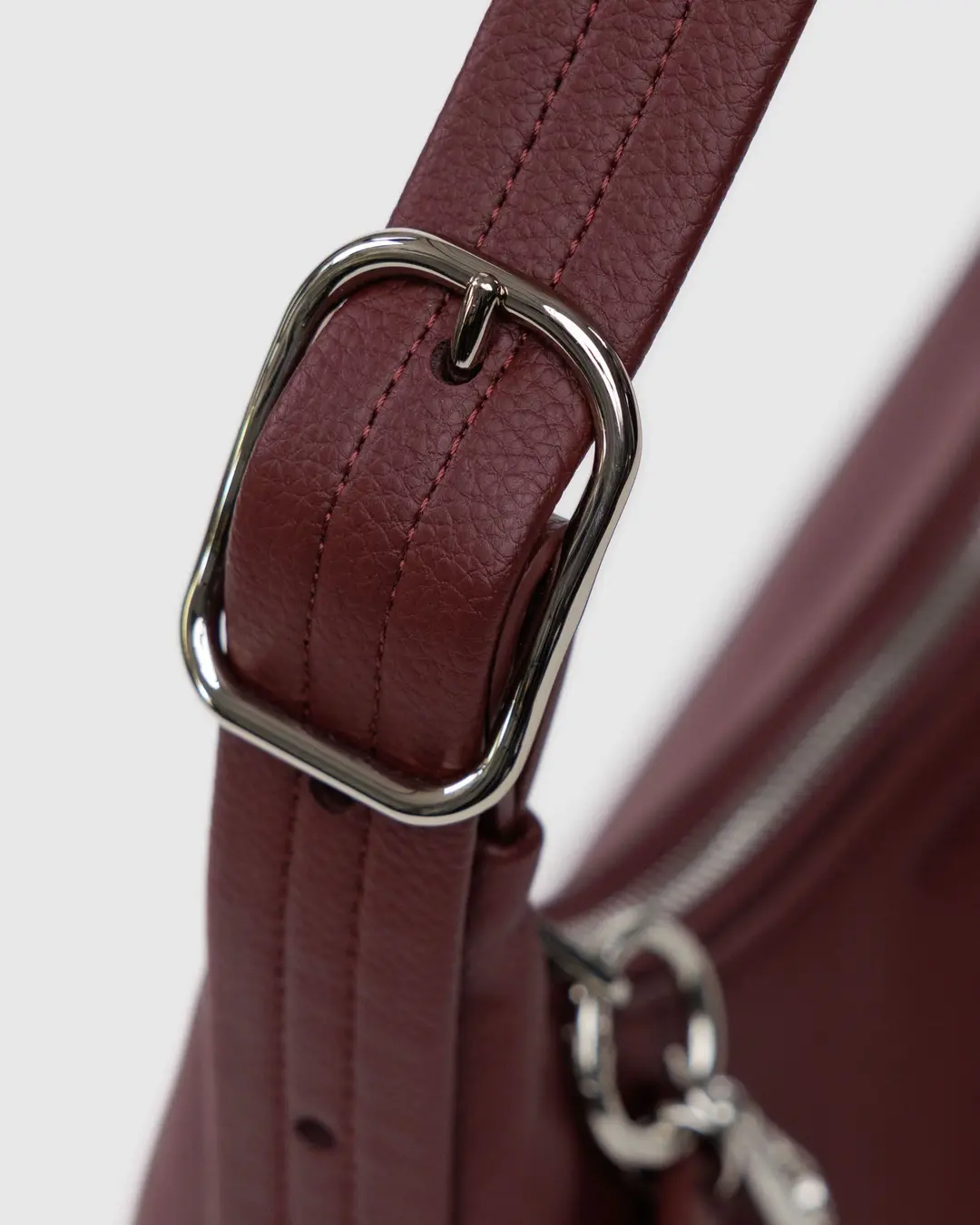 Mini Recycled Leather Shoulder Bag - Mahogany - Image 5