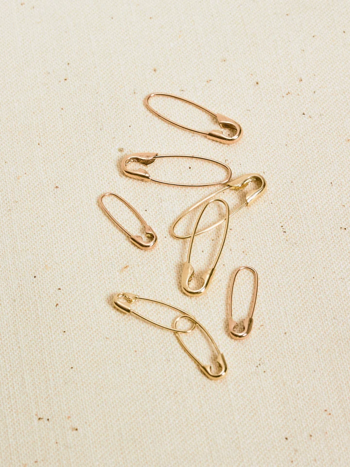Mini Safety Pin Earring in 14k - Image 7