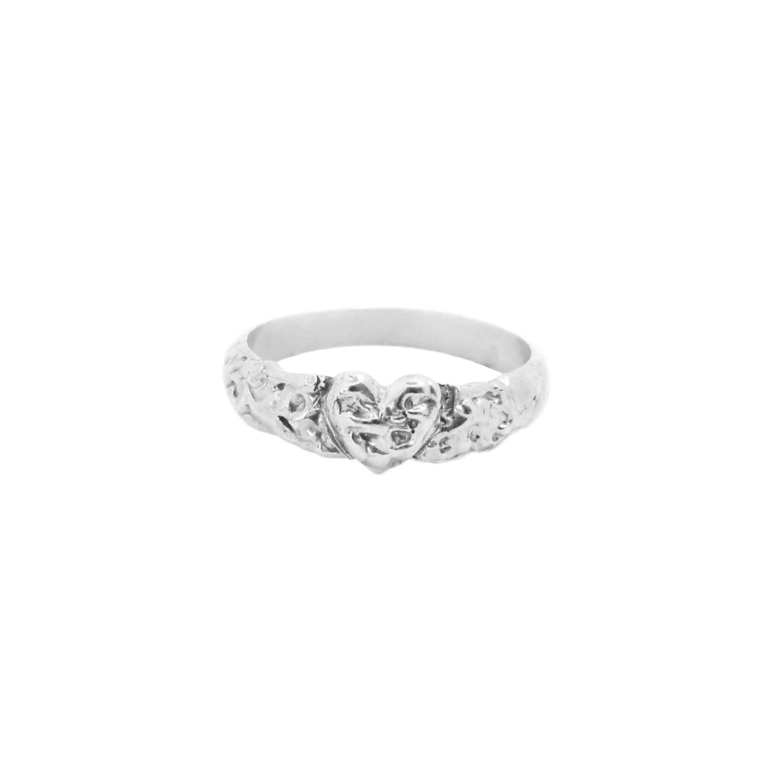 La Poésie Pinky & Top Knuckle Heart Ring in Sterling Silver