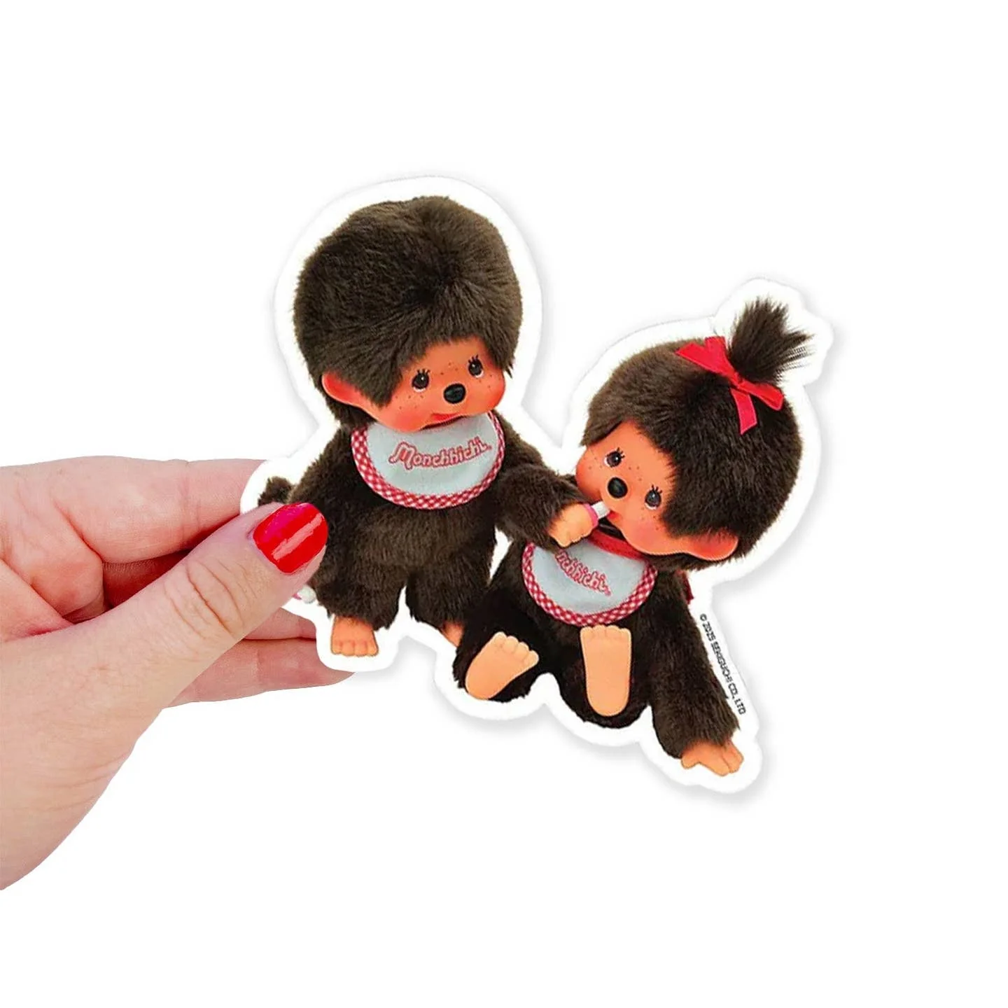 Monchhichi Boy & Girl Vinyl Sticker - Image 2