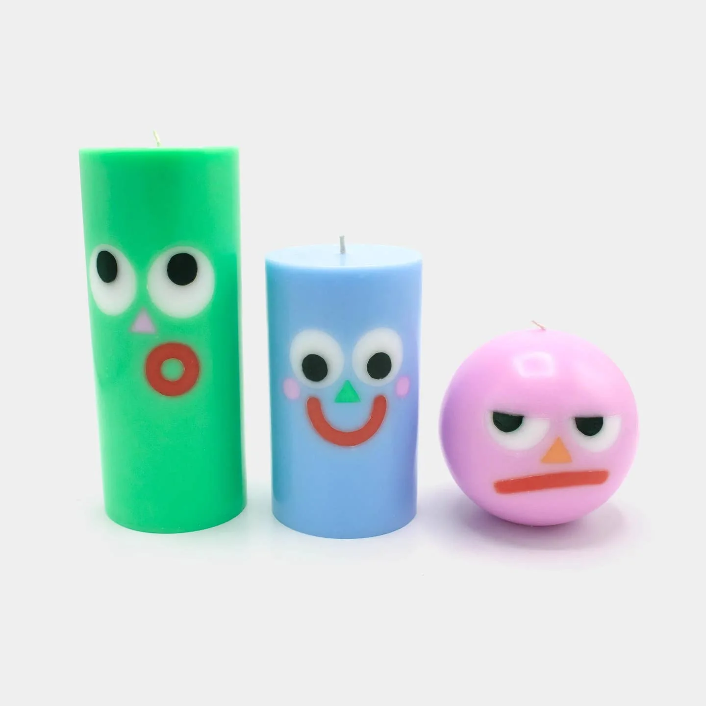 Moodz: Dippy Pillar Face Candle - Green - Image 2