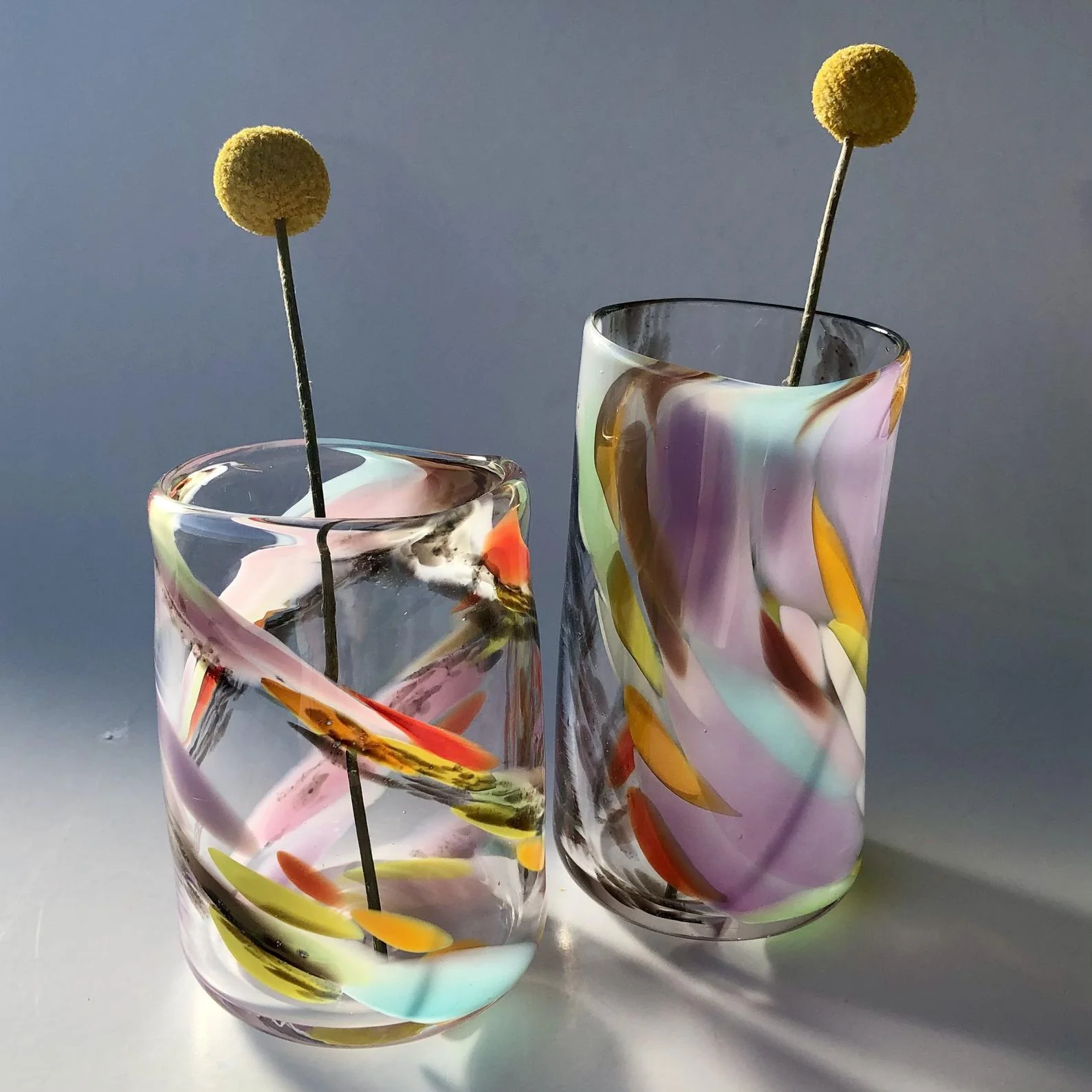 Multi Color Rainbow & Black Galaxy Vase - Image 3