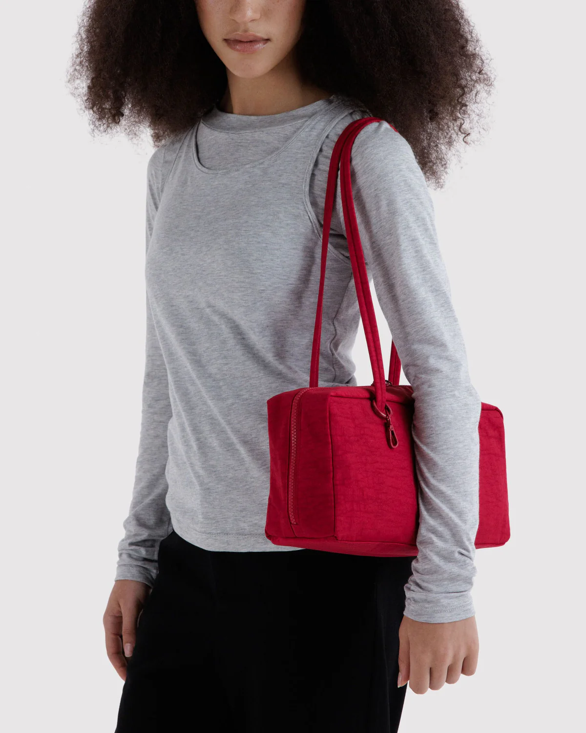 Nylon Bowler Bag - Cherry - Image 2