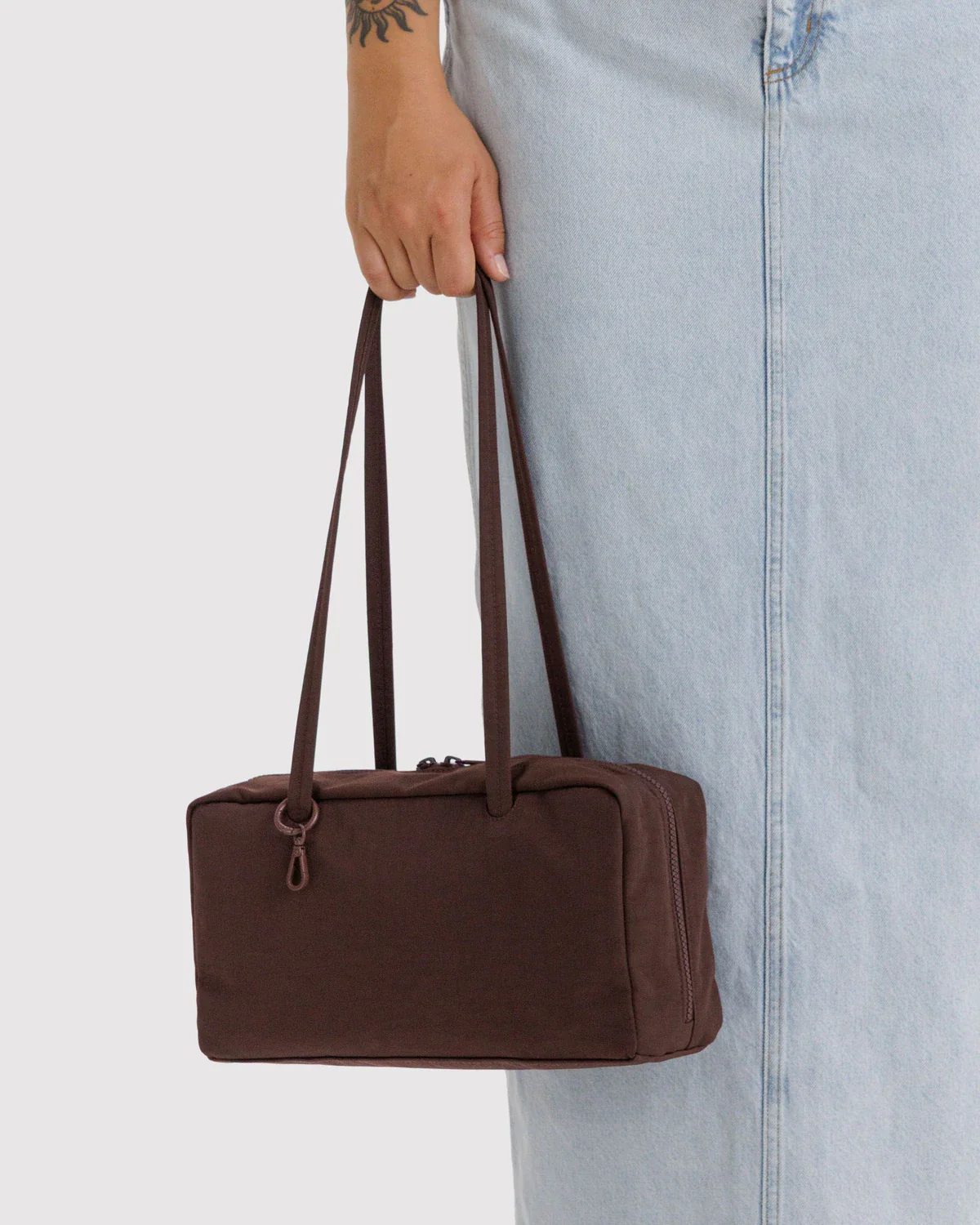 Nylon Bowler Bag - Coffee - Image 3