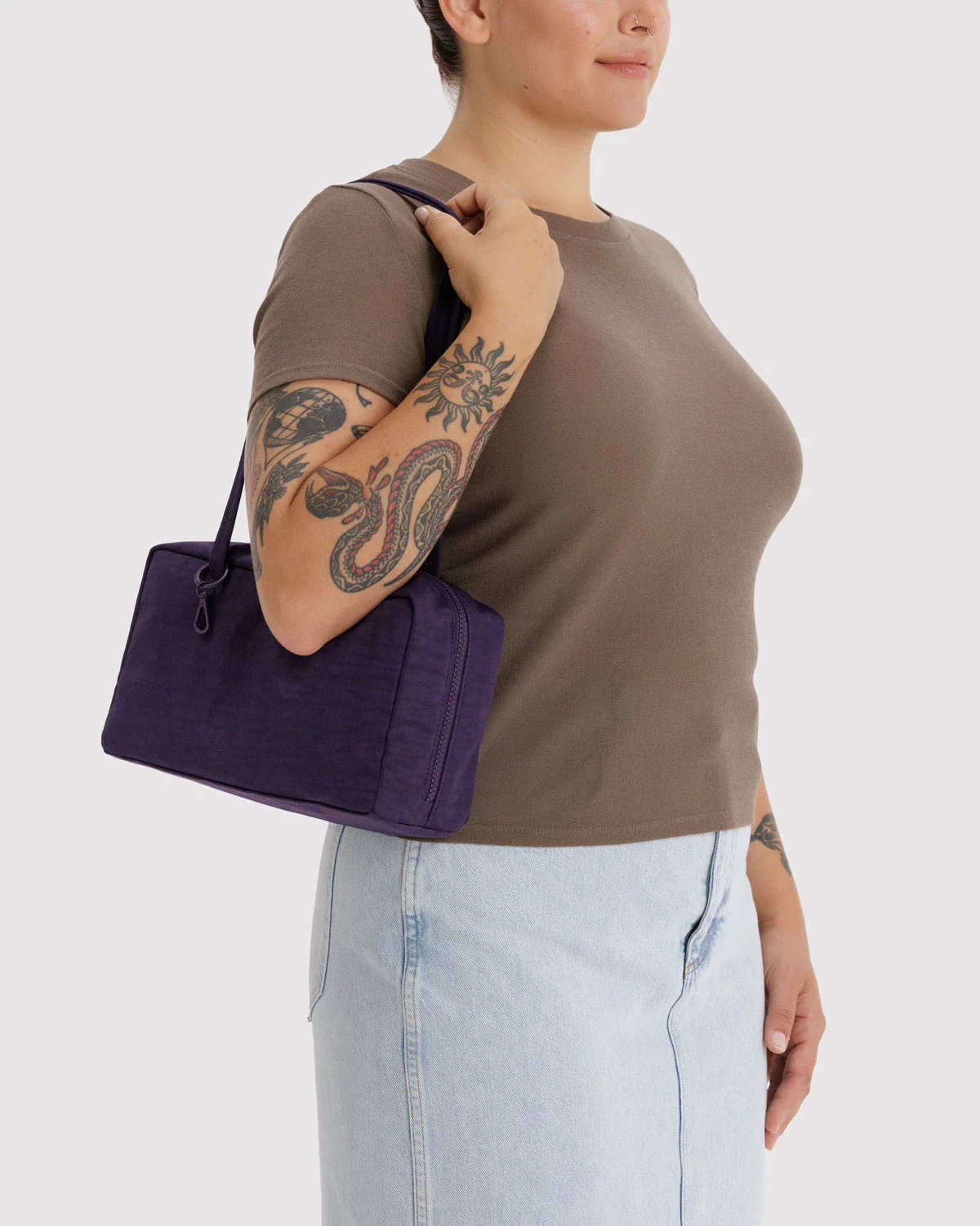 Nylon Bowler Bag - Fig - Image 2
