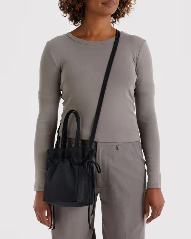 Nylon Drawstring Bag - Black - Image 4