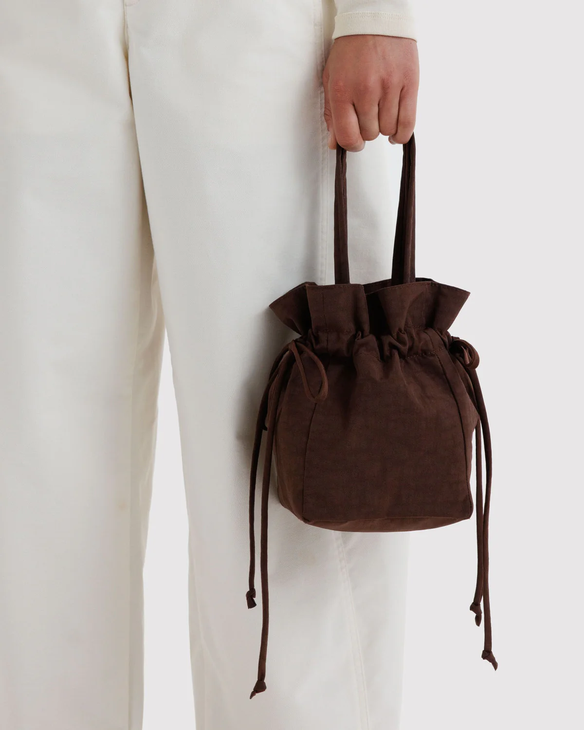 Nylon Drawstring Bag - Coffee - Image 3