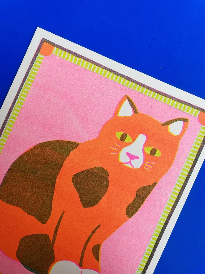 Orange Patchy Cat Mini Print - Image 2