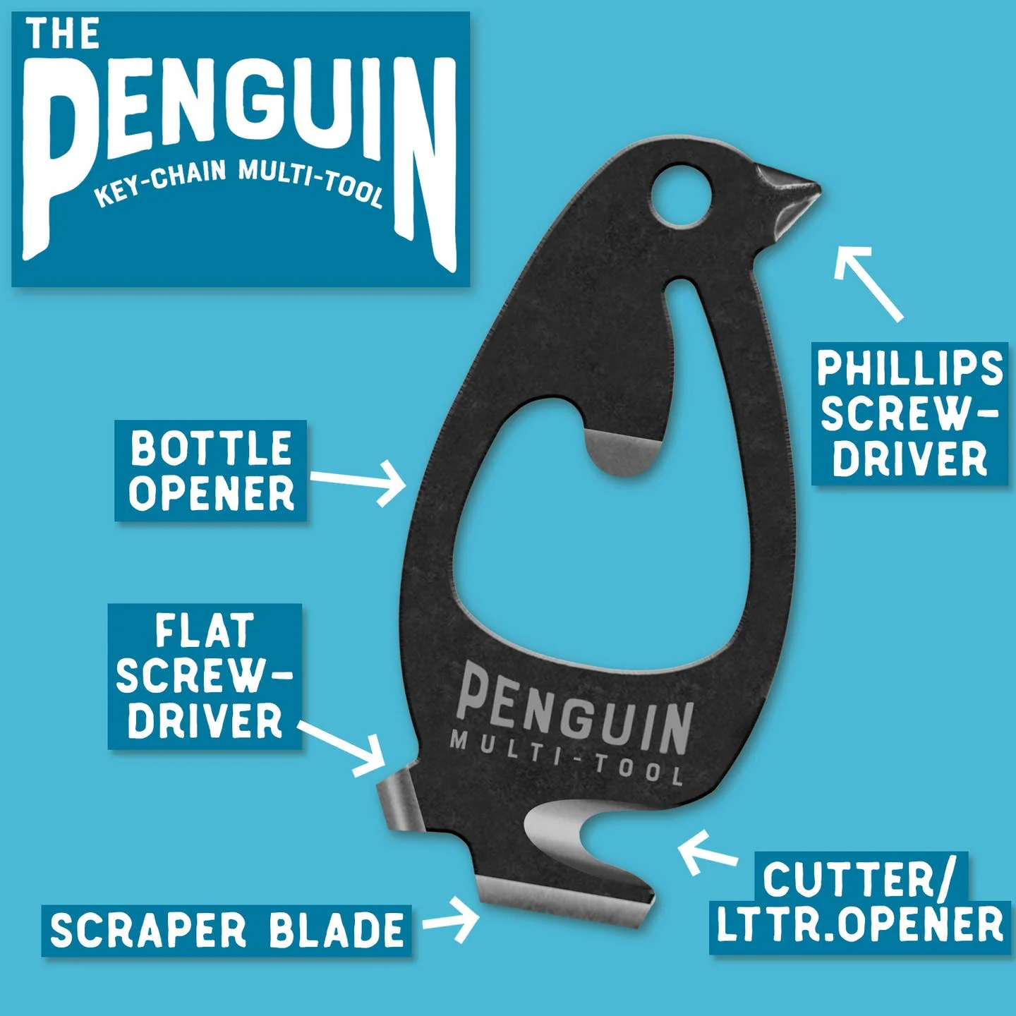 Penguin Multi-Tool Bottle Opener - Image 2