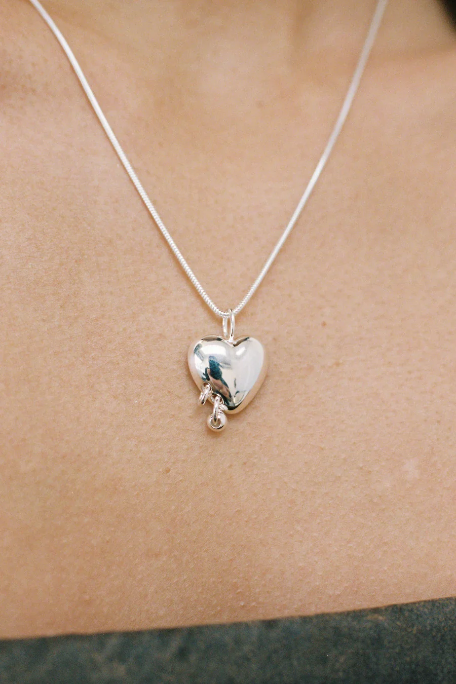 Pierced Heart Necklace in Sterling Silver - Image 2