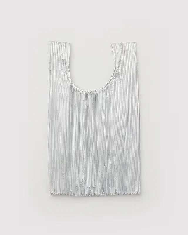 Pleated Baggu - Chrome Metallic