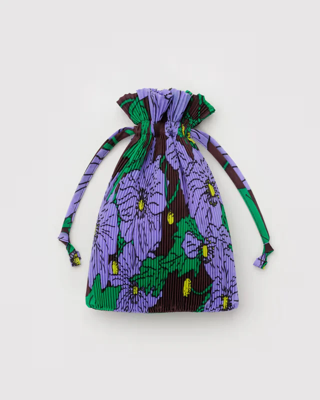 Pleated Baggu - Maroon Poppy - Image 3