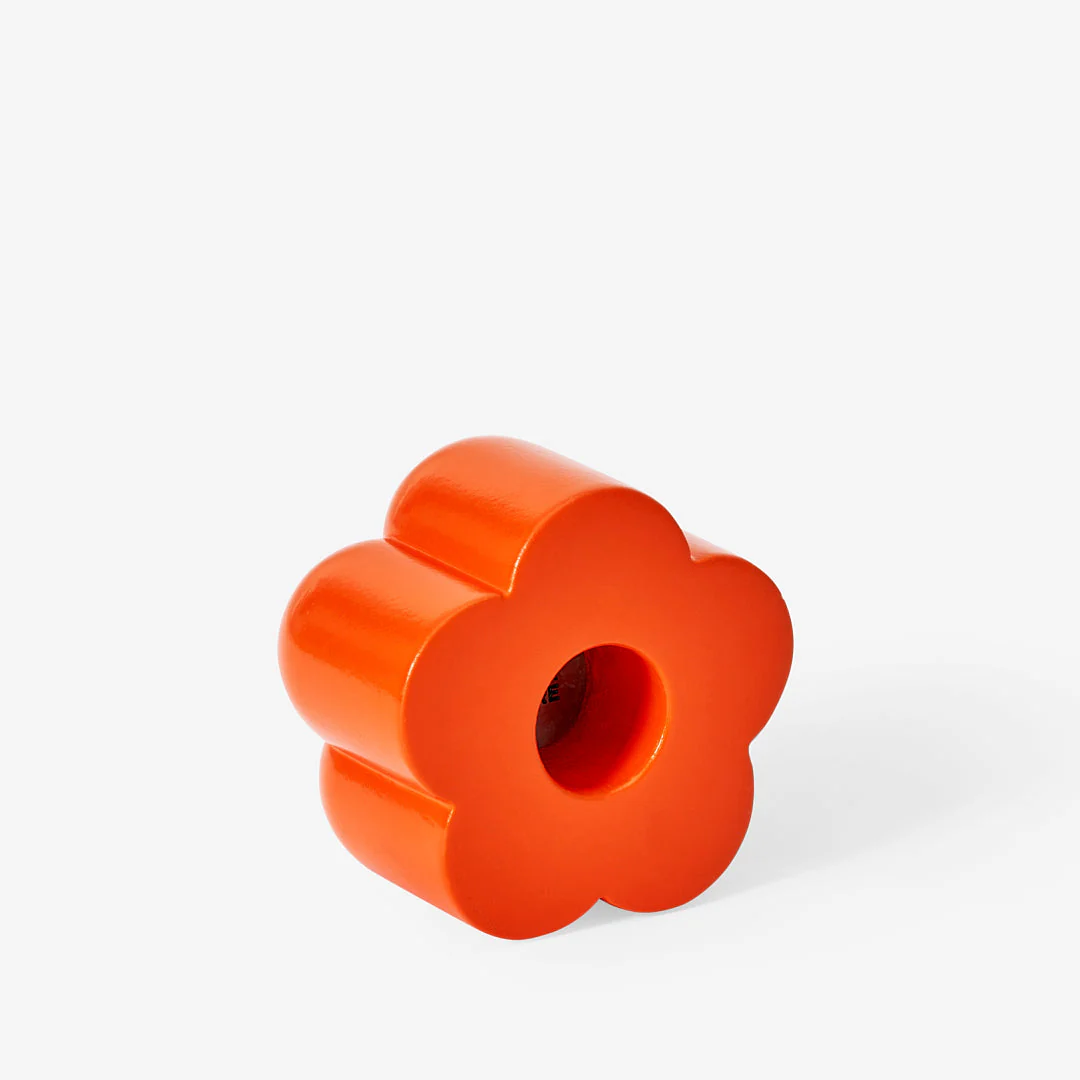 Poppy Candle & Incense Holder - Coral