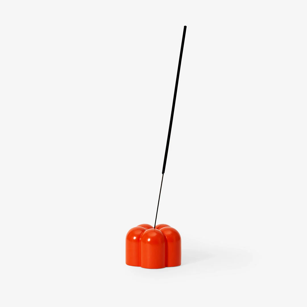 Poppy Candle & Incense Holder - Coral - Image 3