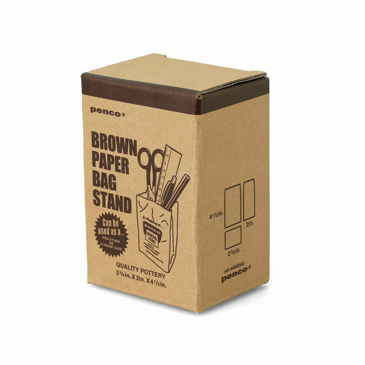 Porcelain Brown Bag Pen Holder - Image 5