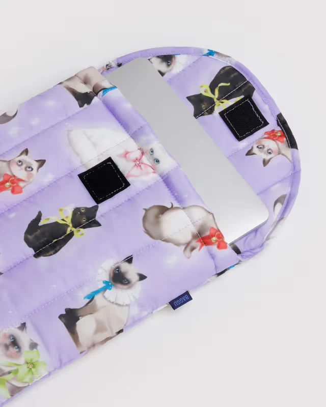 Puffy Laptop Sleeve 13"/14" - Fancy Cats - Image 2