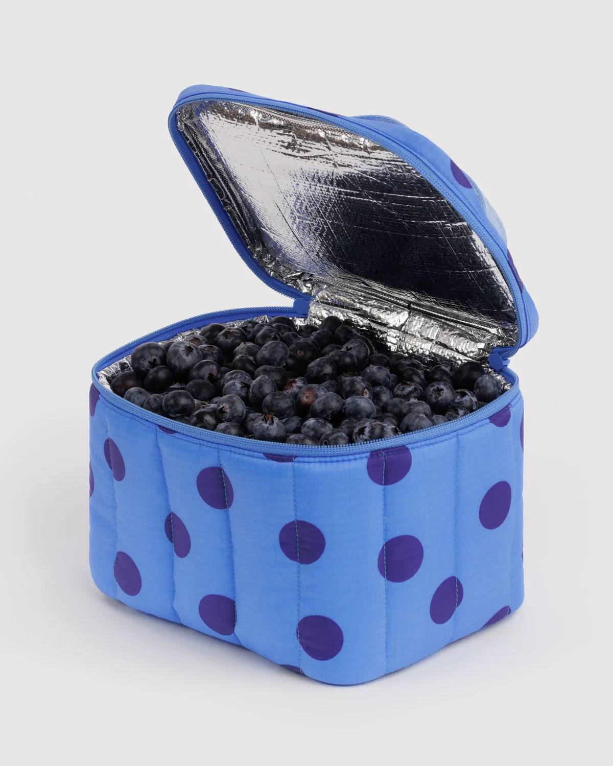 Puffy Lunch Bag - Blue Polka Dot - Image 2