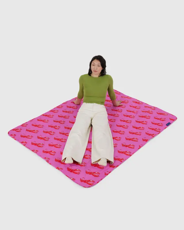 Puffy Picnic Blanket - Pink Lobster - Image 2