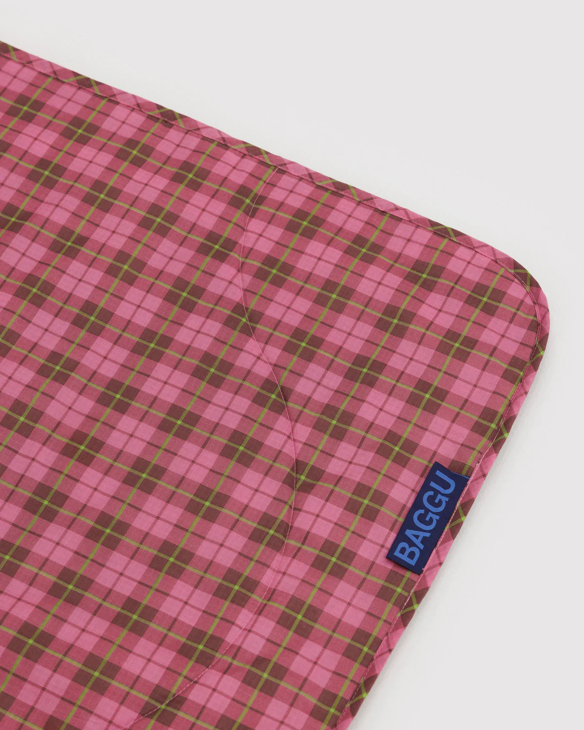 Puffy Picnic Blanket - Azalea Pink Tartan - Image 3