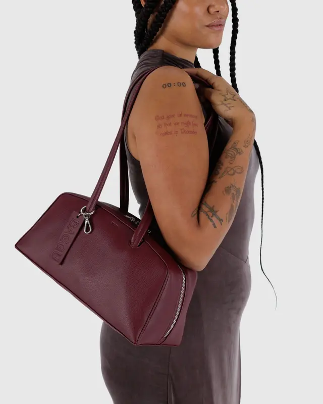 Recycled Leather Bowler - Mahogany - Image 2