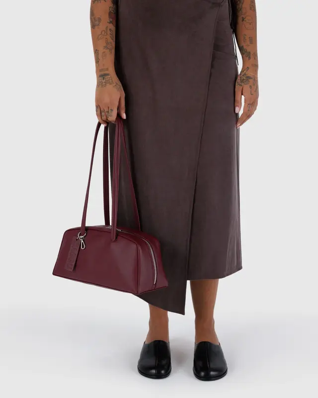 Recycled Leather Bowler - Mahogany - Image 3