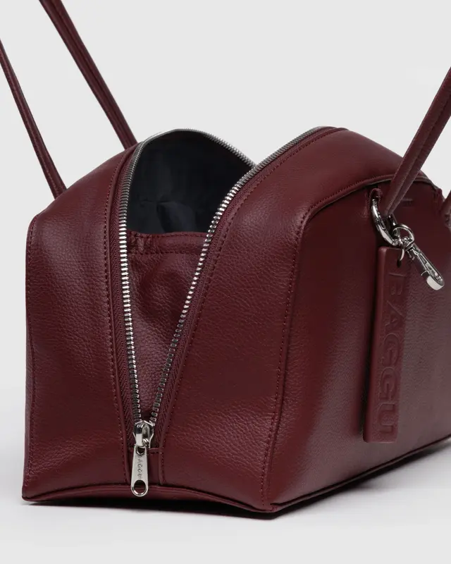Recycled Leather Bowler - Mahogany - Image 4
