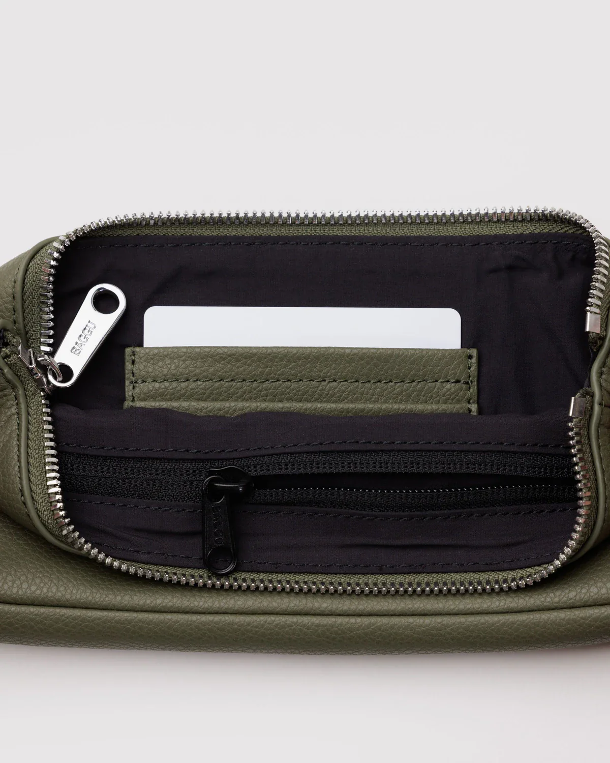 Recycled Leather Pochette - Loden - Image 4